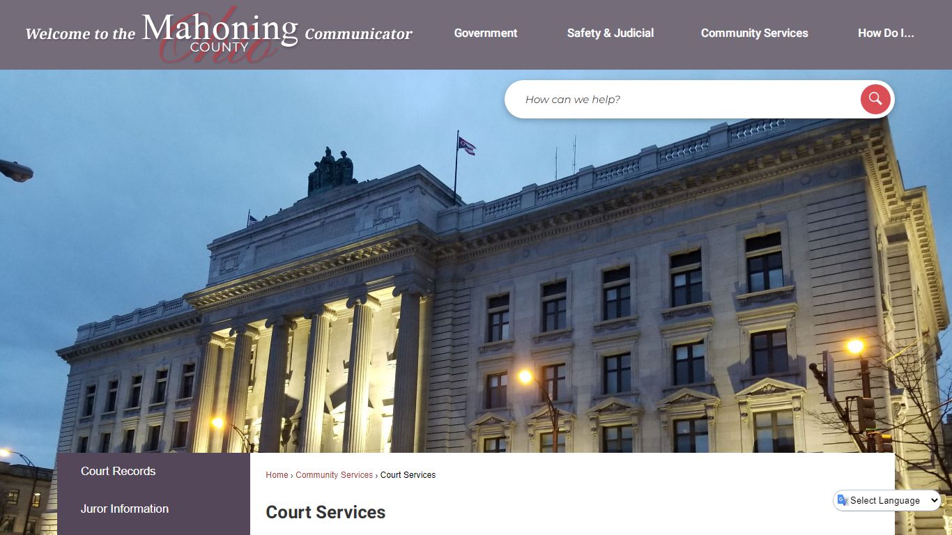 Court Services | Mahoning County, OH